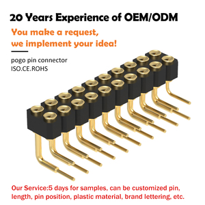 דנינטק שורה אחת מותאם אישית זווית ישרה טובל pogo pin מחבר 4p & 7p 2.54 מ מ "מ המגרש פלסטיק ניקל פח קשר נחושת - Product Image 3