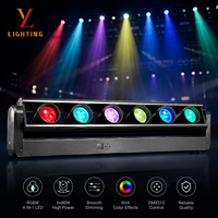 6 Eyes 80W LED Moving Beam Bar Besi ABS 4IN1 RGB Peredupan Halus Efek Strobe Wash DMX512 Sound Active Stage Lighting