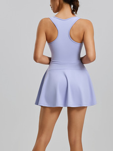 Sportliches Basis-Kleid für Damen Sommer Neu Outdoor Laufen und Fitness Tennis-Kleid Activewear Nahtlose Damen-Sportbekleidung - Product Image 2