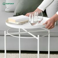 Table basse de salon style nordique, plateau en fer amovible, personnalisable pour projets d'appartements, vente en gros