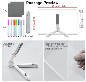 Akrilik <span class=keywords><strong>LED</strong></span> Mesaj Panosu 7 Renkli Çizim Pedi Silinebilir Parlayan Not Panosu Çocuklar için Ev Restoran Dekor Hediye - Product Image 6