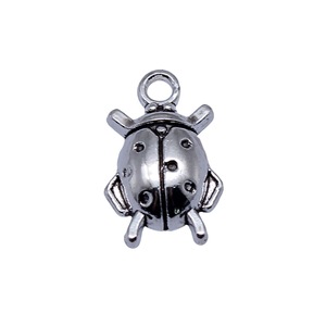 Pendentif Breloque <span class=keywords><strong>Coccinelle</strong></span> en Alliage de Zinc Argenté Antique pour Fabrication de Bijoux DIY, Colliers, Bracelets, Fournitures en Gros - Product Image 4
