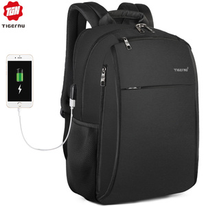 Tigernu T-B3221A antifurto antifurto <span class=keywords><strong>borsa</strong></span> di ricarica Usb borse posteriori <span class=keywords><strong>zaino</strong></span> per Laptop da 15.6 pollici nero per ragazzi uomo poliestere Unisex - Product Image 2