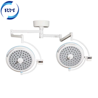 Lampe chirurgicale LED à double dôme à CRI élevé pour plafond, idéale pour les salles d'opération vétérinaires