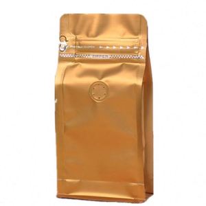 Sac à café en aluminium et plastique résistant à l'humidité avec logo personnalisé, avec valve de décompression, 9x18,5x5 cm, emballage promotionnel - Product Image 3