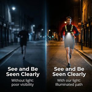 USB Rechargeable <strong>Runner</strong> Night Safety Running <strong>Light</strong> With 360&deg; Reflective Vest Lightweight 500 Lumen Running <strong>Chest</strong> <strong>Light</strong> - Product Image 6
