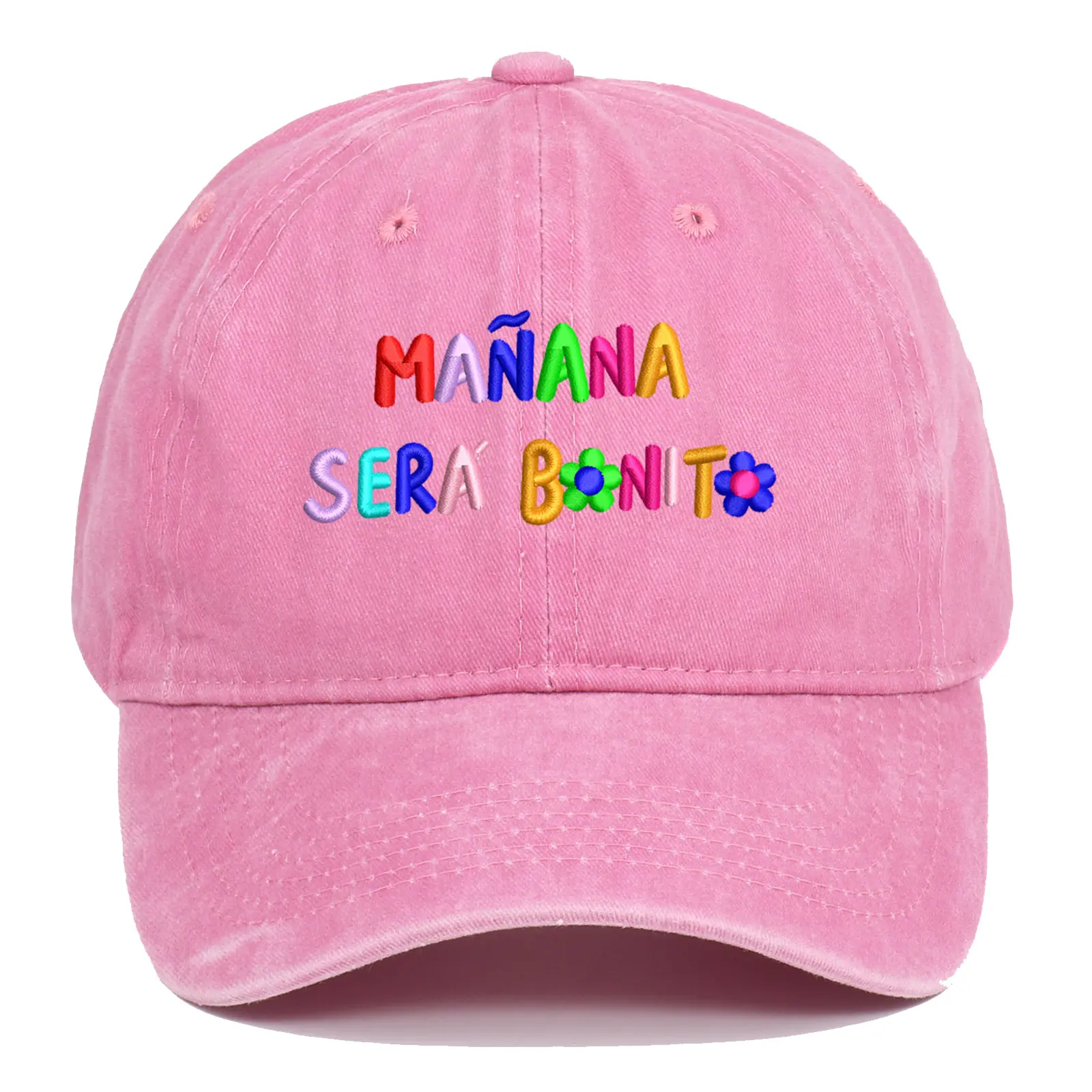 2023 Eur amerikanische Mode Manana Sera Bonito Karol G Vintage Hüte Freizeit Schatten atmungsaktiv gewaschenen Denim Bestickte Baseball mütze