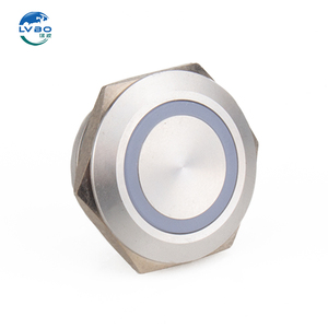 מתג לחצן מתכת קצר במיוחד LVBO 22mm בעל מגע קל, IP67 220V, נירוסטה, דק במיוחד, מיקרו, לחיצה רגעית, עם תאורת LED - Product Image 3