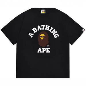 Camiseta de algodón puro de alta calidad al por mayor, de manga corta, con estampado de letras, informal, estilo urbano, holgada, transpirable, para hombres y mujeres jóvenes. - Product Image 2