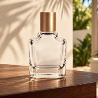 Flacon de parfum vide en verre de luxe personnalisé avec bouchon doré champagne, vaporisateur de parfum à fine brume pour unisexe
