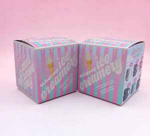 Boîte mystère personnalisée en carton avec bande de déchirement pour mini-tasses à glace molle imprimées sur mesure - Product Image 1