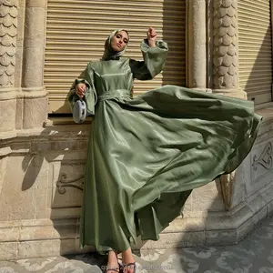 नई अनुकूलित नवीनतम शैली जातीय कपड़े मोटी साटन रेशम पोशाक abaya कपड़े महिला लेडी सुरुचिपूर्ण देवियों ड्रेस