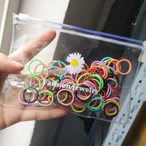 100 unids/lote de lazos pequeños para el cabello, bandas de goma de nailon coloridas, accesorios para el cabello, bandas elásticas negras para el cabello para niños - Product Image 5