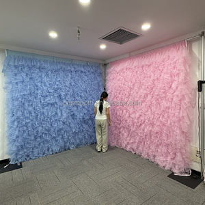Nouvelle Décoration <span class=keywords><strong>de</strong></span> Fête Lisse pour Mariage, Anniversaire, Baby Shower – <span class=keywords><strong>Rideau</strong></span> en Maille Bleu Rose pour Garçon et Fille - Product Image 2