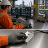 Souris à boule de défilement industrielle de bureau en acier inoxydable anti-explosion IP54 USB PS/2 pour l'industrie pétrolière, gazière et pétrochimique TB-001-DESK-EX-DN20
