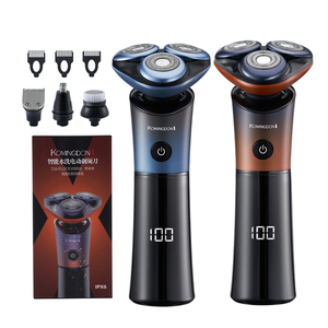 ชุดอุปกรณ์โกนหนวด 4 in 1 IPX7 เครื่องโกนหนวดแบบหมุน ตัดแต่งขนตามร่างกาย ชาร์จผ่าน USB ใบมีดสามชั้น เครื่องโกนหนวดไฟฟ้าสำหรับผู้ชาย - Product Image 1