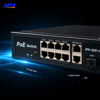 Switch PoE Gigabit QoS RJ45 52V 10/100MB 8 ports PoE + 2 ports uplink + 1 port SFP 100MB, portée 250 mètres, pour caméras IP, direct usine