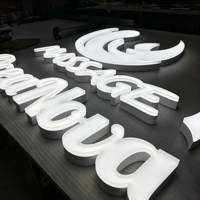 Lettres en acier inoxydable rétroéclairées personnalisées, lettres en relief 3D, enseigne publicitaire et décorative murale avec face en acrylique, installation facile