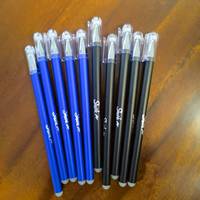 Stylo bille effaçable à encre gel 0,6 mm avec logo personnalisé, fournitures de bureau et scolaires en plastique, avec recharge noire/bleue/violette et encre rouge