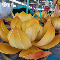 Lanternes de festival en soie véritable à thème floral de lotus, très populaires, pour décoration extérieure de parcs et spectacles de lanternes de Noël