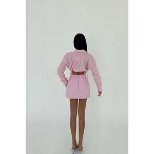 Ensemble deux pièces rose d'été, short au-dessus du genou avec haut, tailles XS-XL, tenues pour les occasions - Product Image 1