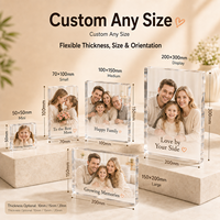 Cadre photo en acrylique transparent multi-tailles, plaque photo en acrylique solide pour la décoration de la maison