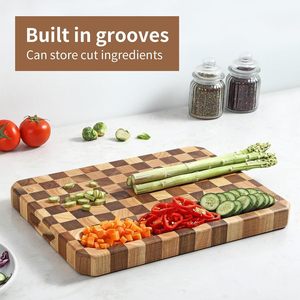 เขียงไม้กระถินณรงค์ลายตารางแบบใหม่ สำหรับใช้ในครัวเรือน  แบบหนาพิเศษ - Product Image 4