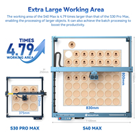 Máquina de Corte y Grabado Láser de Tipo Pórtico de Alta Precisión SCULPFUN S40 Max de 48 W para Metal, Acrílico, MDF, Cuero - Nuevo