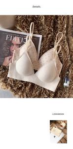 Sujetador de realce suave antiflacidez para <span class=keywords><strong>mujer</strong></span>, copa de gota Floral pequeña, nubes, sin rastro, sin alambre, cierre de ganchos transpirables para pecho pequeño - Product Image 4