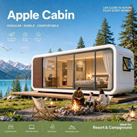 Maison mobile préfabriquée en forme de capsule Apple personnalisée, avec cuisine et salle de bain, style hôtel