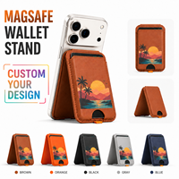 Dompet Ponsel Magnetik RFID Cetak Kustom Pola DIY Tipis Penyangga Kartu Magnetik untuk Dompet MagSafe iPhone Samsung Android