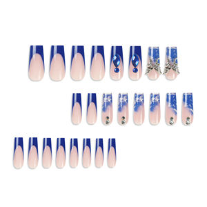 AIERFEI 2024 plus récent Tik Tok presse sur les ongles strass diamant long carré <span class=keywords><strong>faux</strong></span> ongles prêt bâton sur les ongles pressés - Product Image 2