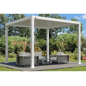 Extérieur 3x3 3x4 4x4 6x4m Pergolas Bioclimatiques à persiennes en aluminium