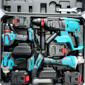 4 in 1 Brushless Cordless Power Tool Combo Kit Impact Drill Impact Wrench Angle Grinder Electric Hammer