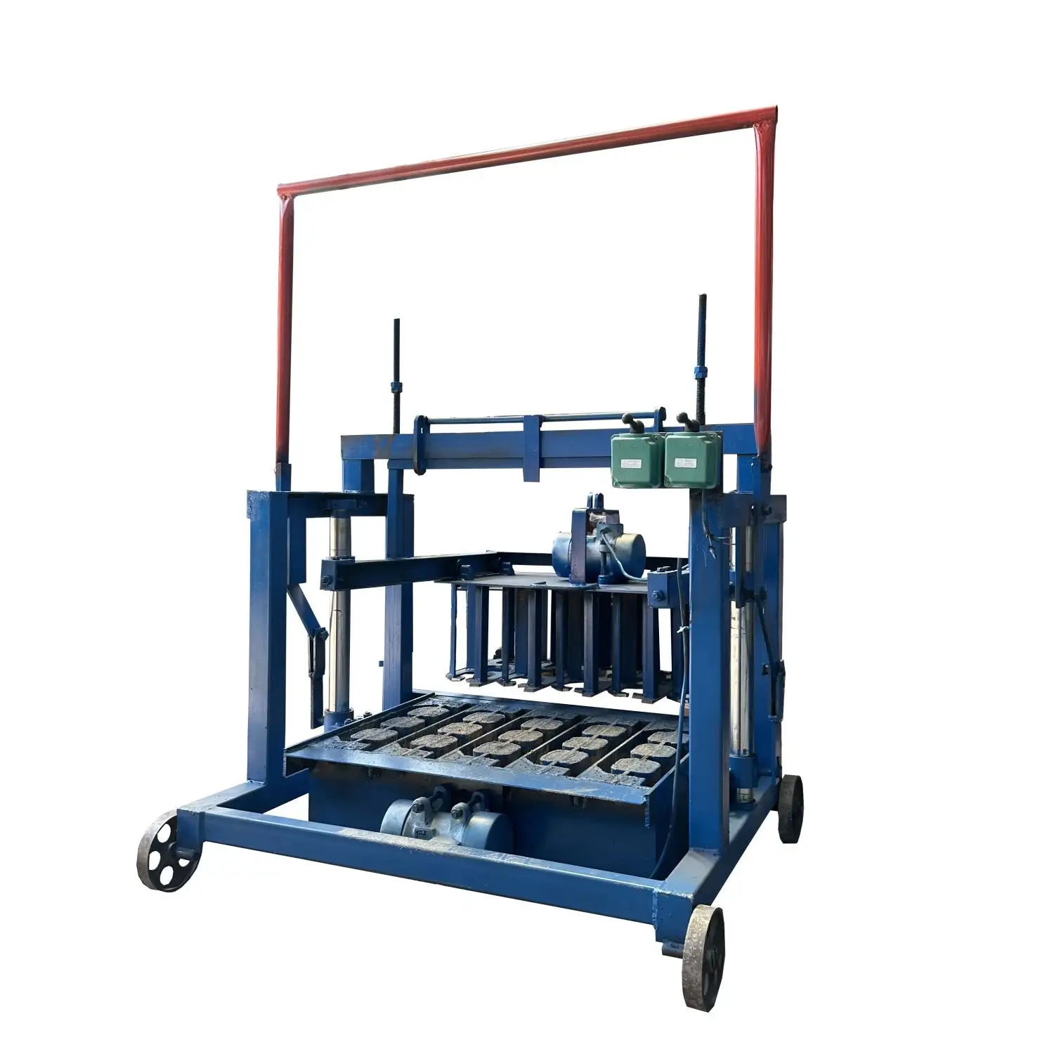 몰디브 직접 푸시 모바일 벽돌 만들기 기계 통기성 장식 벽돌 장비 220V 진동 방법 코어 베어링