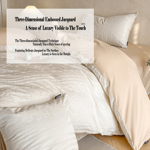 Ensemble de literie de luxe en pur coton 300TC de style européen, housse de <span class=keywords><strong>couette</strong></span> en jacquard floral 3D en relief, design double face AB - Product Image 5