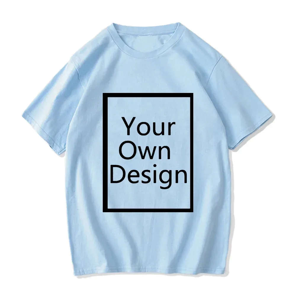 Custom Logo Comfortable T-shirt Printing Your Brand Logo Picture Text Team Name Men Women Short Sleeve Shirt Advertising Shirt