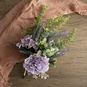 Ramo de Camelia y Lavanda Bridgette, Flores Artificiales para Decoración de Bodas y Hogar CF01037 - Product Image 1