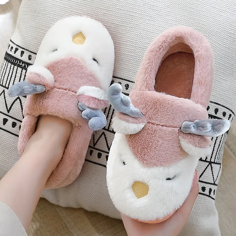 Femme D'intérieur Pantoufles de Dessin Animé Chaud Mignon Animal En Peluche Pantoufles Chambre Confortable Chaussures