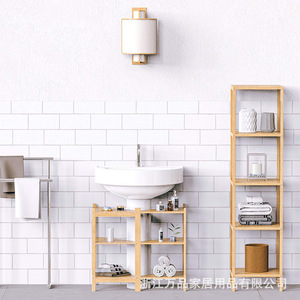 3 Tier Bamboo <b>Corner</b> Shelf 40x34x60 Cm Freestanding <b>Storage</b> <b>Unit</b> For Kitchen Bathroom Living Room Bedroom - Product Image 4