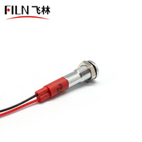 FILN 6mm 12V-24V Luces indicadoras de tablero de motocicleta Varios colores LED Rojo Verde Amarillo Blanco Luz indicada de potencia de CA