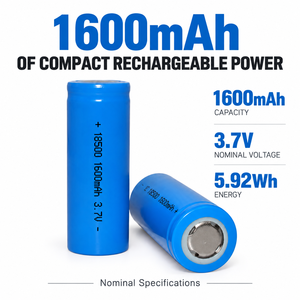 แบตเตอรี่ลิเธียมไอออนทรงกระบอก INR18500 1600mAh 3.7V แบบชาร์จได้ สำหรับอุปกรณ์เซ็นเซอร์ไร้สาย <span class=keywords><strong>IoT</strong></span> ในบ้านอัจฉริยะ OEM - Product Image 3