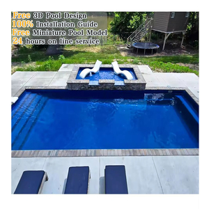 कम कीमत में अतिरिक्त बड़े कस्टम गार्डन फैमिली फाइबर ग्लास स्विम पूल स्पा डिजाइन उपकरण पूरा सेट फाइबरग्लास स्विमिंग पूल - Product Image 1