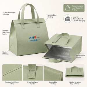 Bolsa isotérmica al por mayor para panadería, bolsa térmica personalizada laminada de tela no tejida con aislamiento de aluminio para <span class=keywords><strong>embalaje</strong></span> de pasteles y postres de panadería - Product Image 3