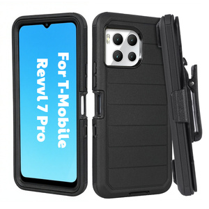 Defender Pro trường hợp cho T-Mobile revvl 8 revvl 7 Pro 5G 3 lớp thả bảo vệ gồ ghề cao su trường hợp vành đai Clip Bao da điện thoại - Product Image 1