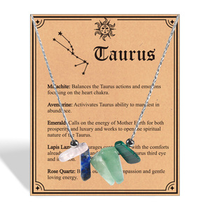Collana con perline di cristallo <span class=keywords><strong>naturale</strong></span> irregolare con 12 segni zodiacali, gioiello con pietre preziose per l'equilibrio energetico e la guarigione, idea regalo - Product Image 6