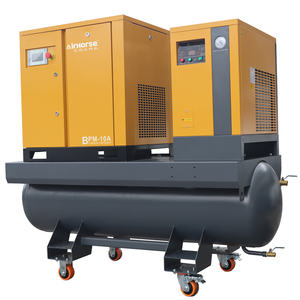 <span class=keywords><strong>Compresseur</strong></span> d'air à vis portable haute <span class=keywords><strong>performance</strong></span> 7,5 kW 10 CV 300 L avec onduleur PLC pour découpeuse plasma CNC - Product Image 1