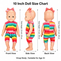 Poupée bébé réaliste en silicone de 10 pouces, complète avec des vêtements de poupée à la mode, un joli bandeau à nœud, cadeau de vacances pour enfants