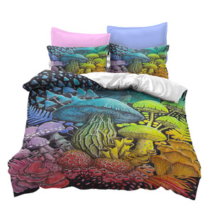 Ensemble de literie de luxe <span class=keywords><strong>jungle</strong></span> tropicale 3PC 3D palmier et ananas housse de couette <span class=keywords><strong>imprimé</strong></span> botanique décor vert - Product Image 3