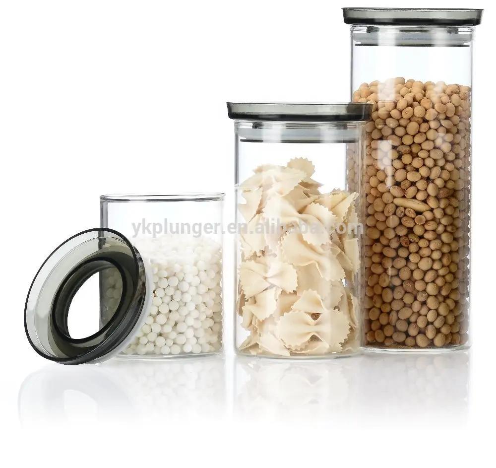 Candy Pot vidrio Sellado Almacenamiento de alimentos Botes Tarro de cocina con tapa